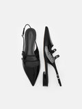 PEDRO Patent Leather Slingback Ballerina Flats - Black