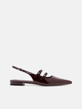 PEDRO Patent Leather Slingback Ballerina Flats - Wine