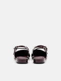 PEDRO Patent Leather Slingback Ballerina Flats - Wine