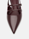 PEDRO Patent Leather Slingback Ballerina Flats - Wine