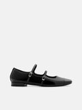 PEDRO Cap-Toe Ballerina Flats- Chalk Black