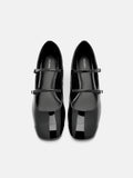 PEDRO Cap-Toe Ballerina Flats- Chalk Black