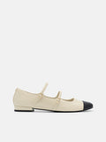 PEDRO Cap-Toe Ballerina Flats- Chalk