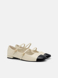 PEDRO Cap-Toe Ballerina Flats- Chalk