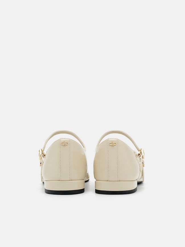 PEDRO Cap-Toe Ballerina Flats- Chalk