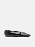 PEDRO Lia Leather Ballerina Flats- Black