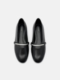 PEDRO Lia Leather Ballerina Flats- Black