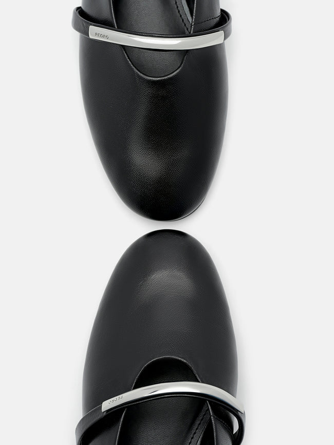 PEDRO Lia Leather Ballerina Flats- Black