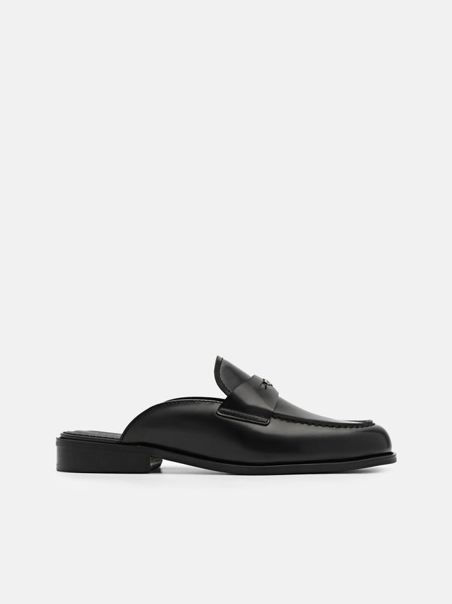 PEDRO Mackenzie Leather Mule Loafers -Black