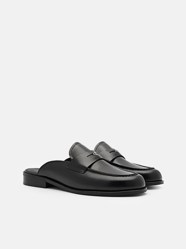 PEDRO Mackenzie Leather Mule Loafers -Black