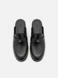PEDRO Mackenzie Leather Mule Loafers -Black