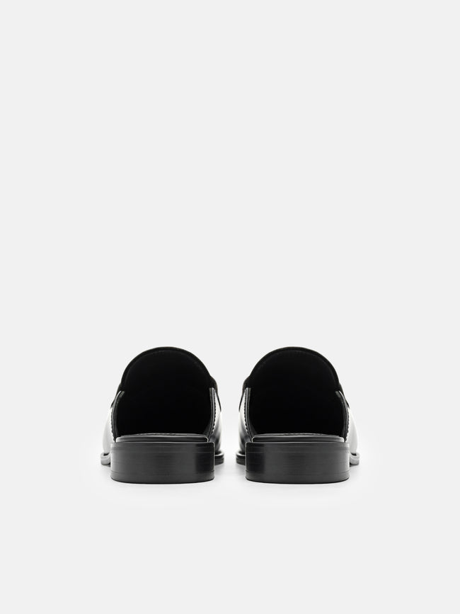 PEDRO Mackenzie Leather Mule Loafers -Black