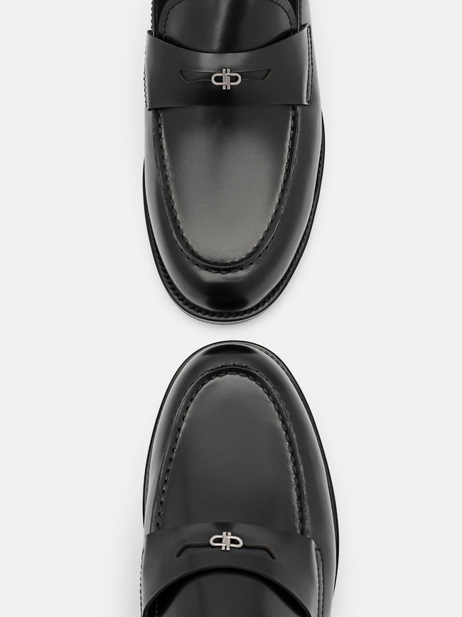 PEDRO Mackenzie Leather Mule Loafers -Black