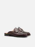 PEDRO Mackenzie Leather Mule Loafers - Dark brown
