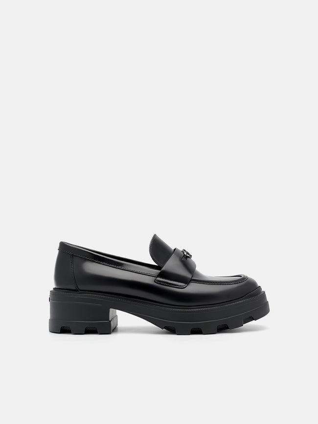 PEDRO  Leather Loafers- Black