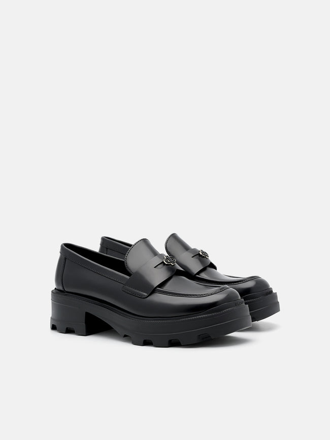 PEDRO  Leather Loafers- Black