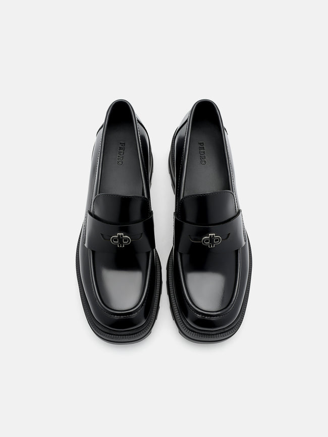 PEDRO  Leather Loafers- Black