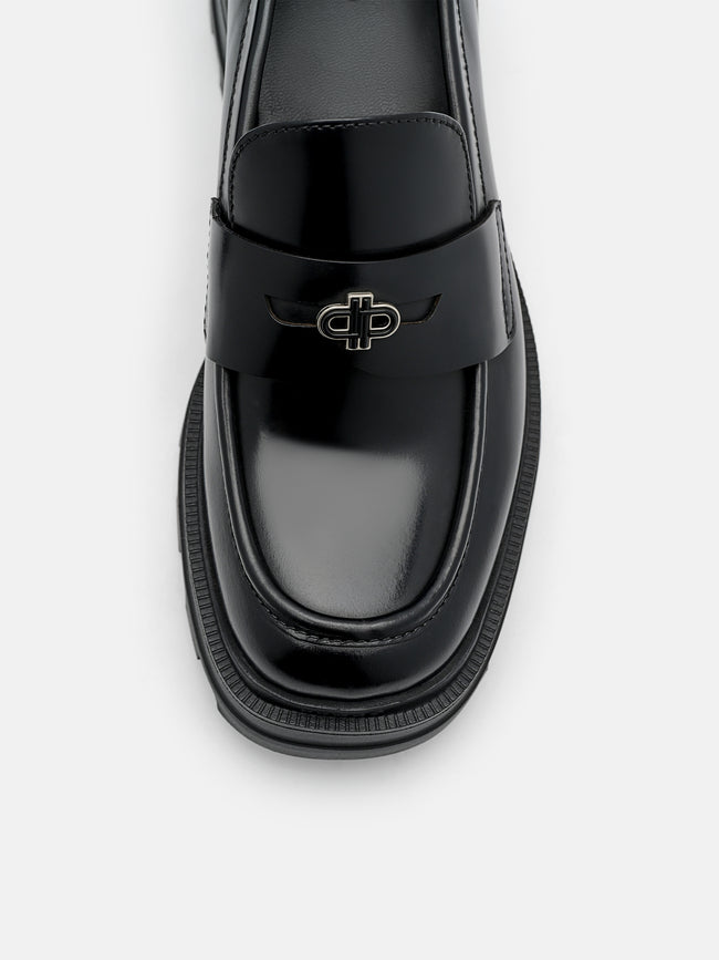 PEDRO  Leather Loafers- Black