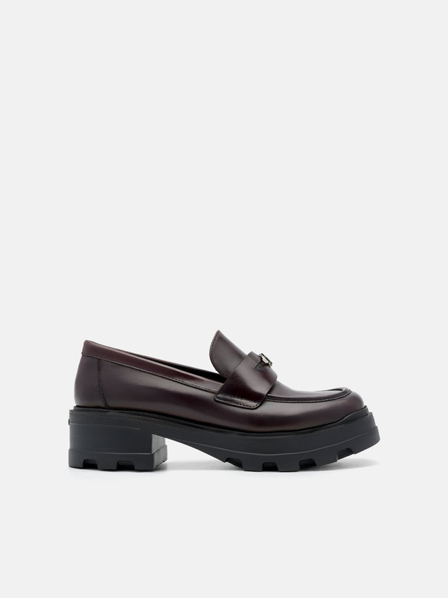PEDRO  Leather Loafers- Wine
