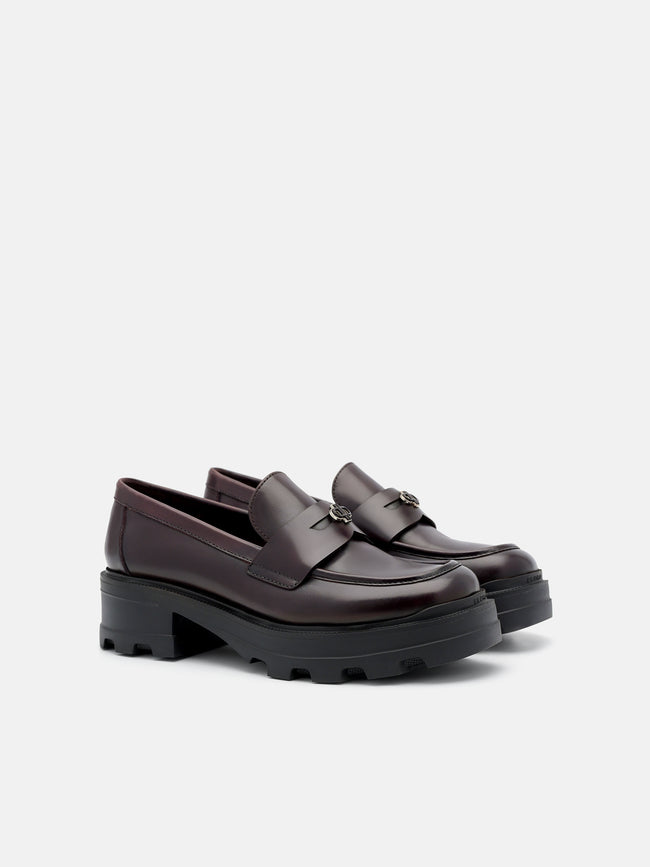 PEDRO  Leather Loafers- Wine