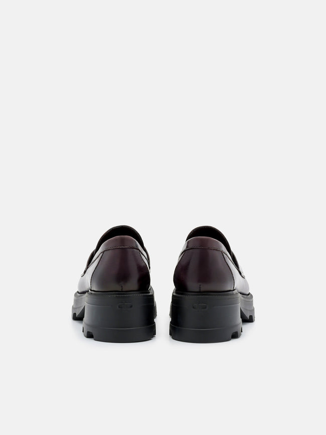 PEDRO  Leather Loafers- Wine