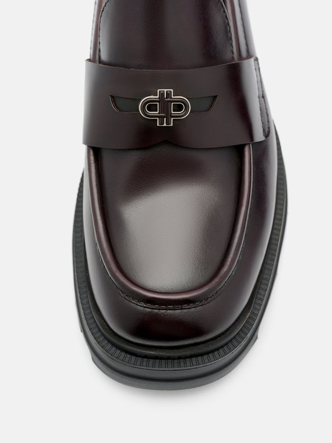 PEDRO  Leather Loafers- Wine