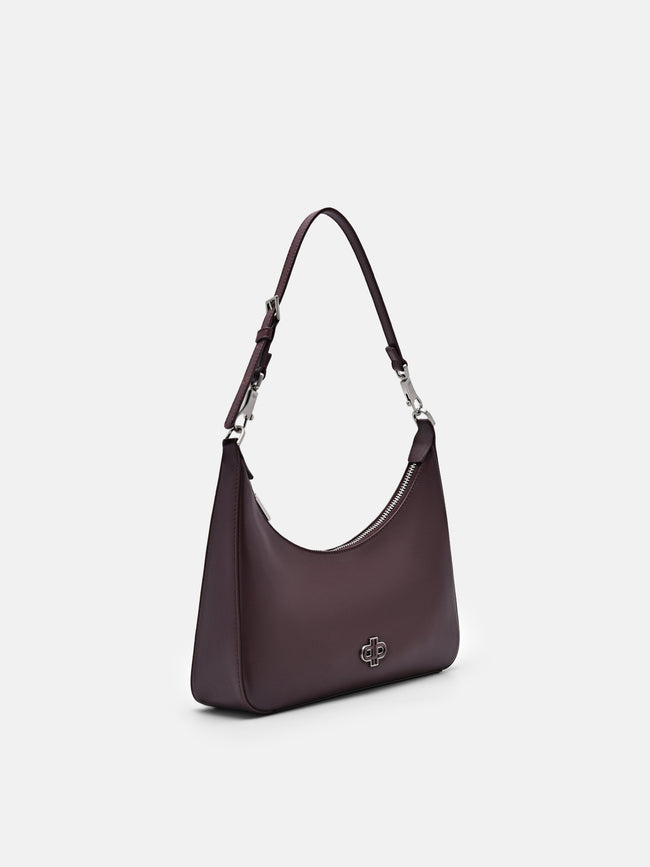 PEDRO Leather Hobo Bag- Wine
