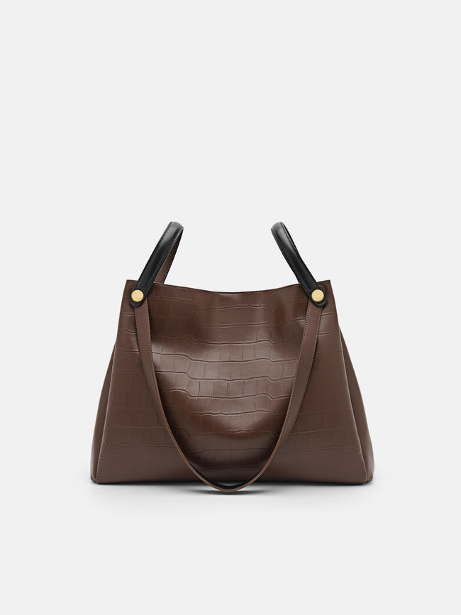 PEDRO Stirrup Tote Bag- Dark Brown