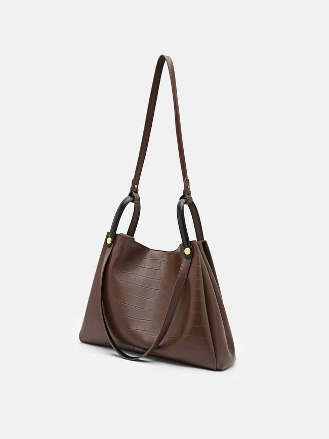 PEDRO Stirrup Tote Bag- Dark Brown