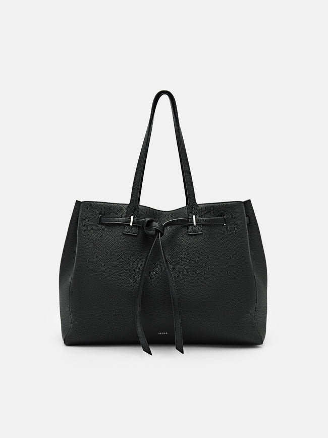 PEDRO Demi Oversized Leather Tote Bag- Black