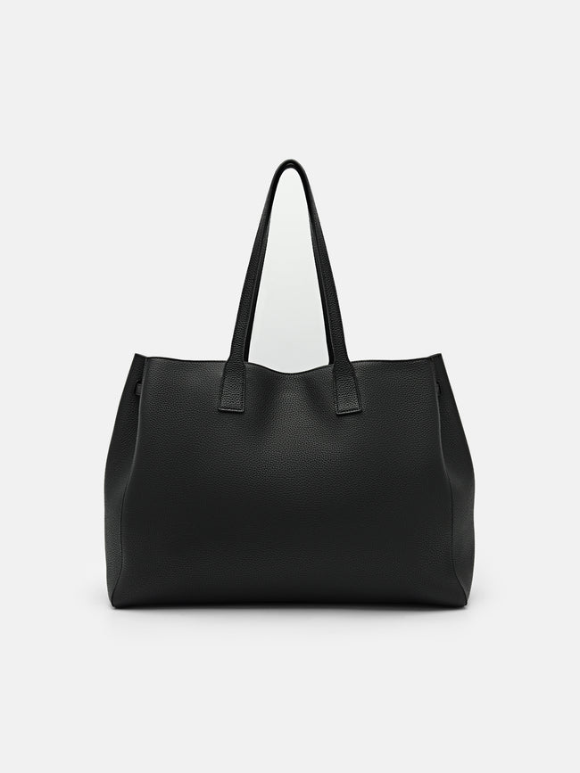 PEDRO Demi Oversized Leather Tote Bag- Black