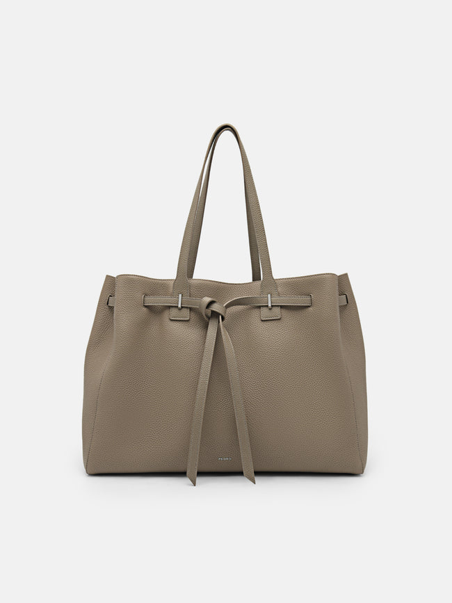 PEDRO Demi Oversized Leather Tote Bag-Taupe
