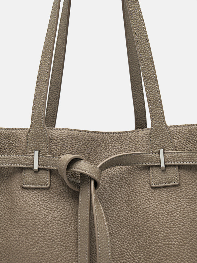 PEDRO Demi Oversized Leather Tote Bag-Taupe
