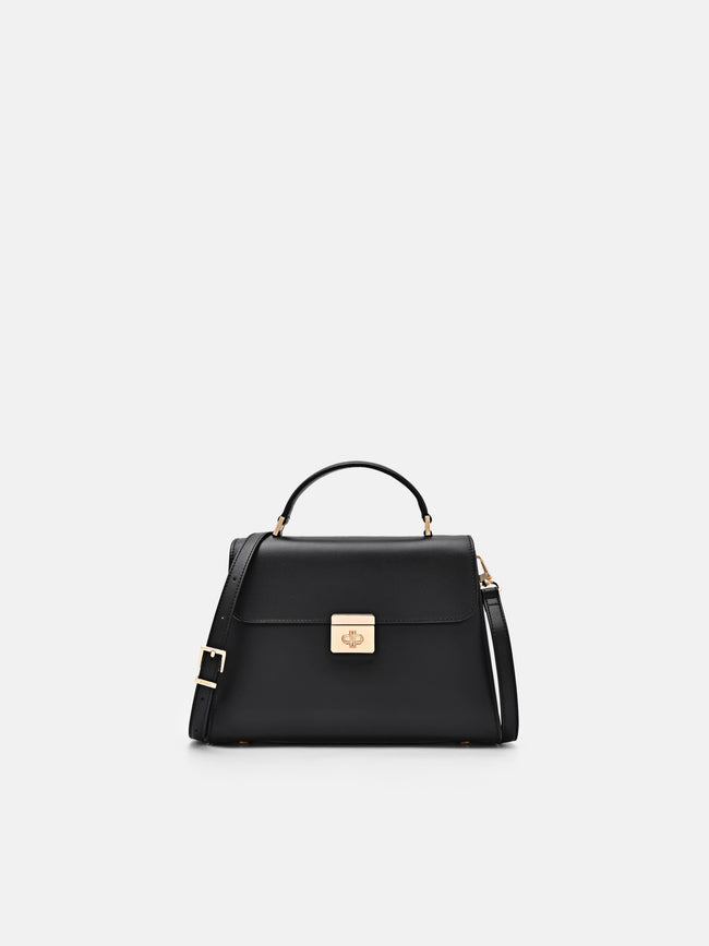 PEDRO  Leather Handbag- Black