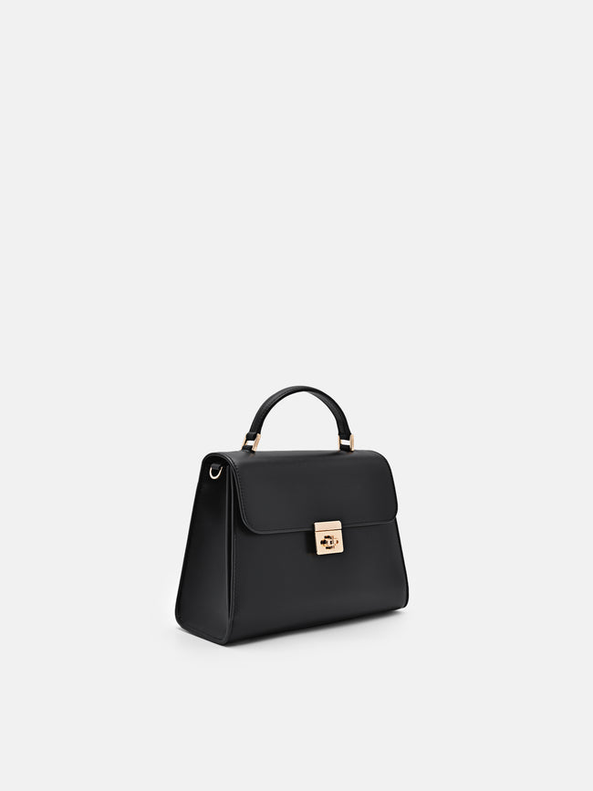 PEDRO  Leather Handbag- Black