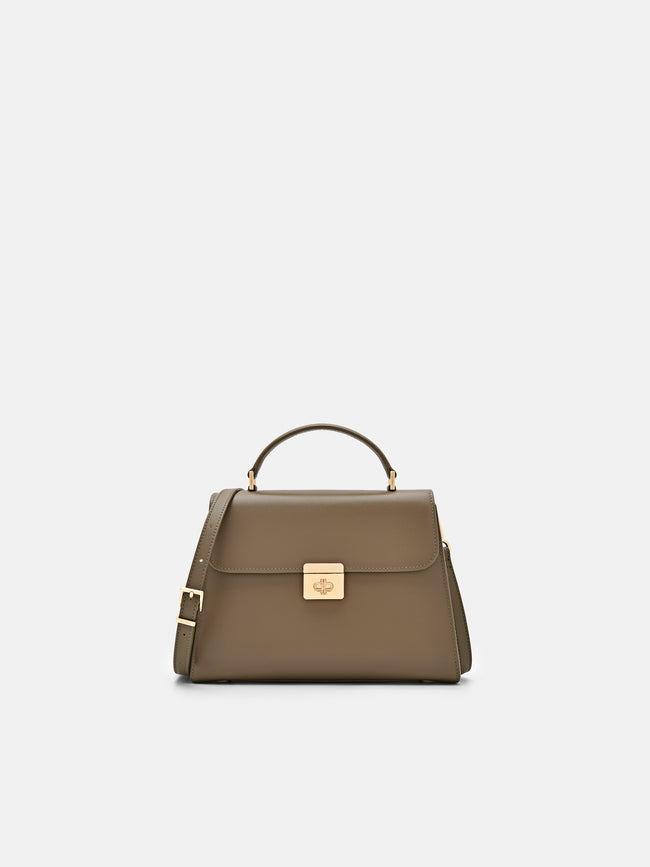 PEDRO  Leather Handbag- Taupe