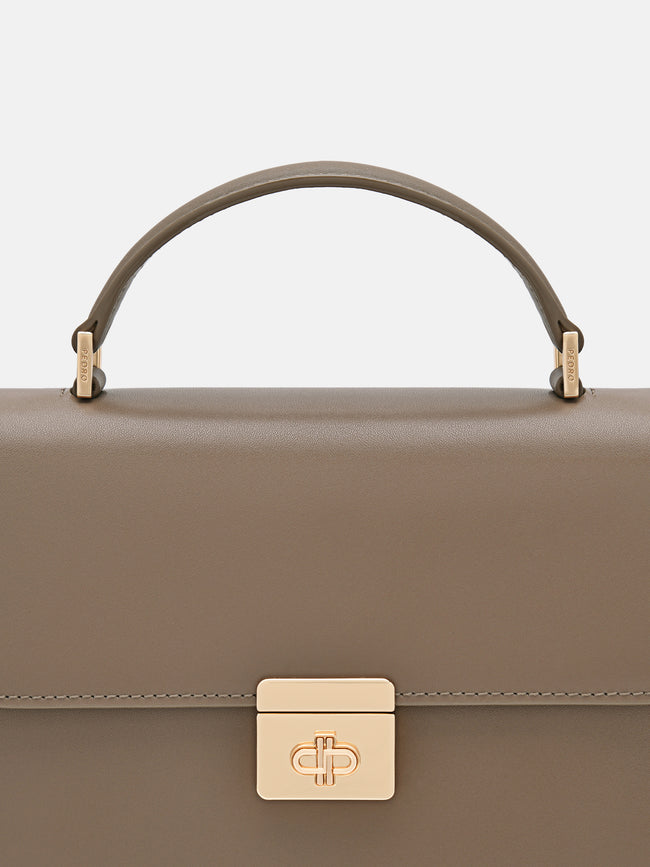 PEDRO  Leather Handbag- Taupe