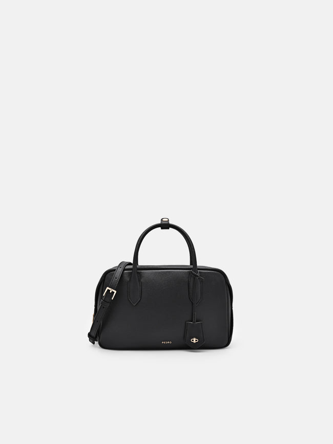 PEDRO Leather Bowling Bag- Black