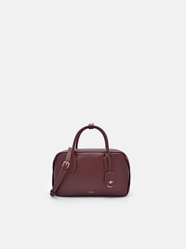 PEDRO Leather Bowling Bag- Wine