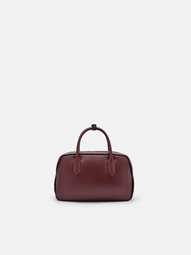 PEDRO Leather Bowling Bag- Wine