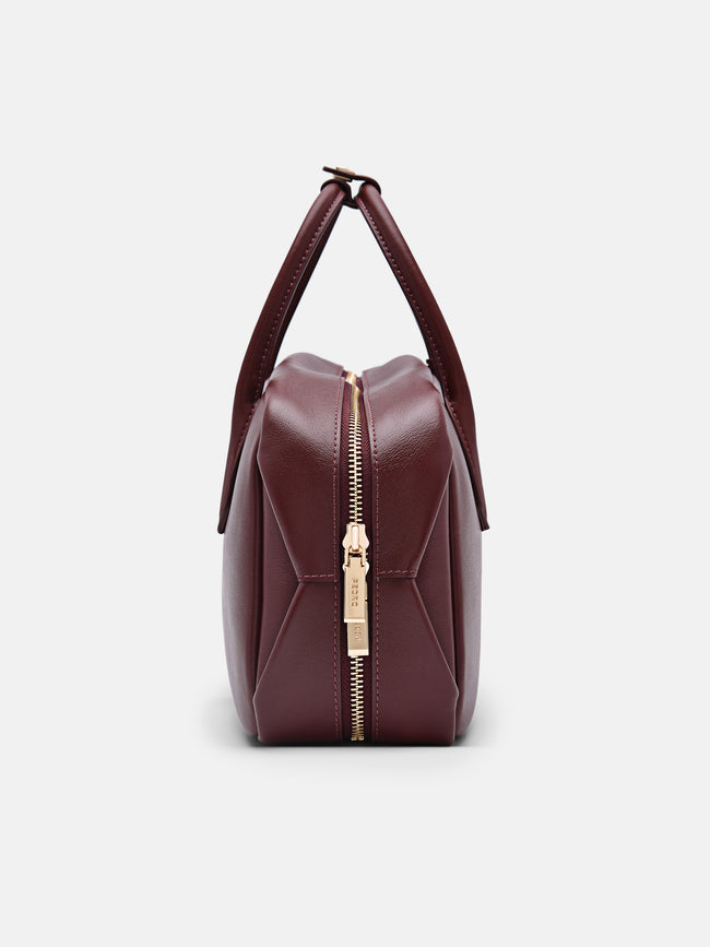 PEDRO Leather Bowling Bag- Wine