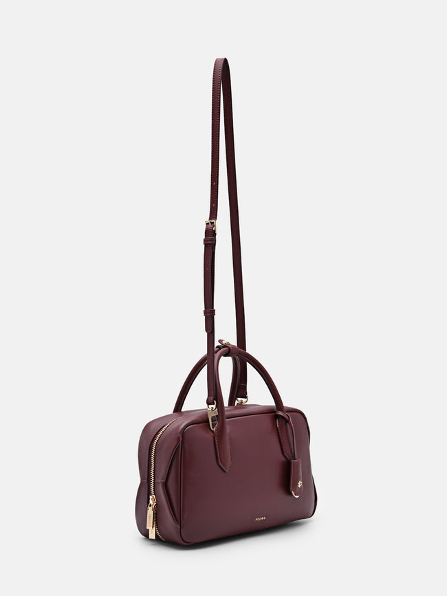 PEDRO Leather Bowling Bag- Wine