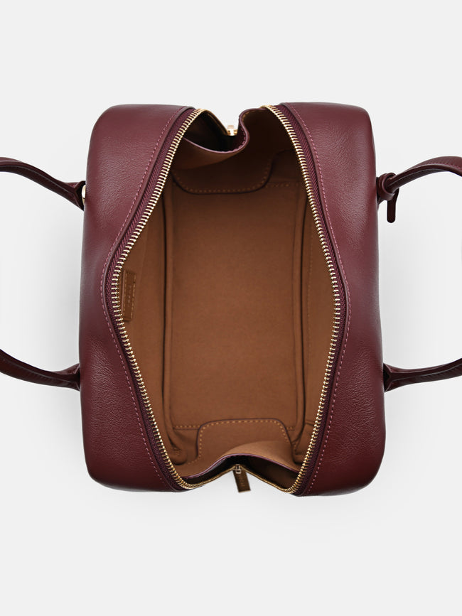 PEDRO Leather Bowling Bag- Wine