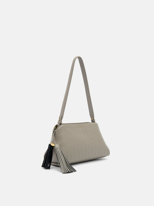 PEDRO Tassel Shoulder Bag-Taupe
