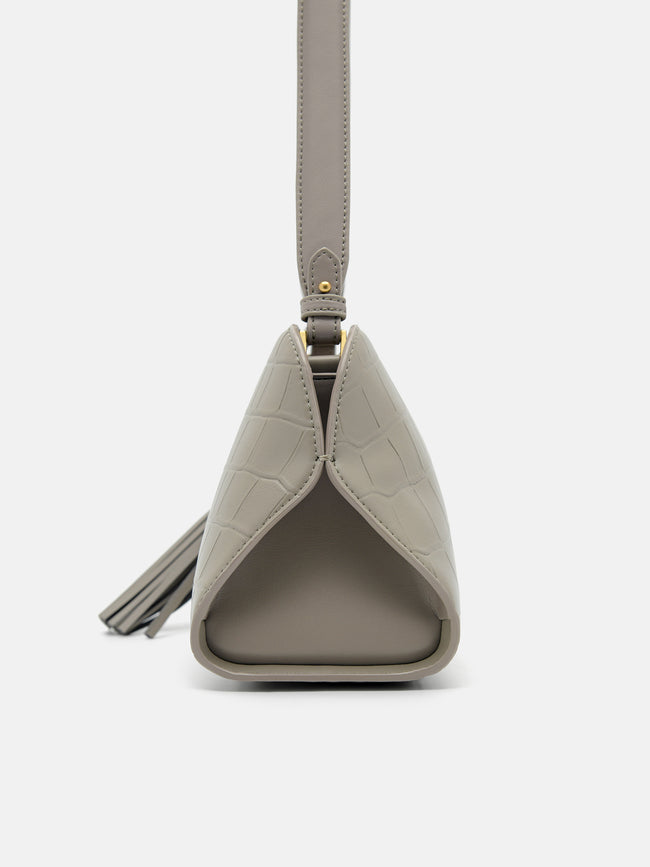 PEDRO Tassel Shoulder Bag-Taupe