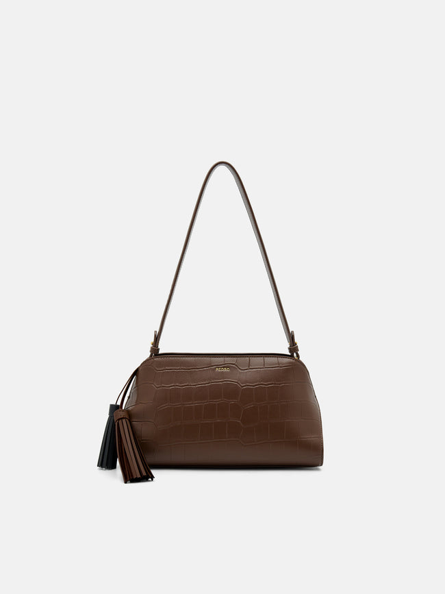 PEDRO Tassel Shoulder Bag- Dark Brown
