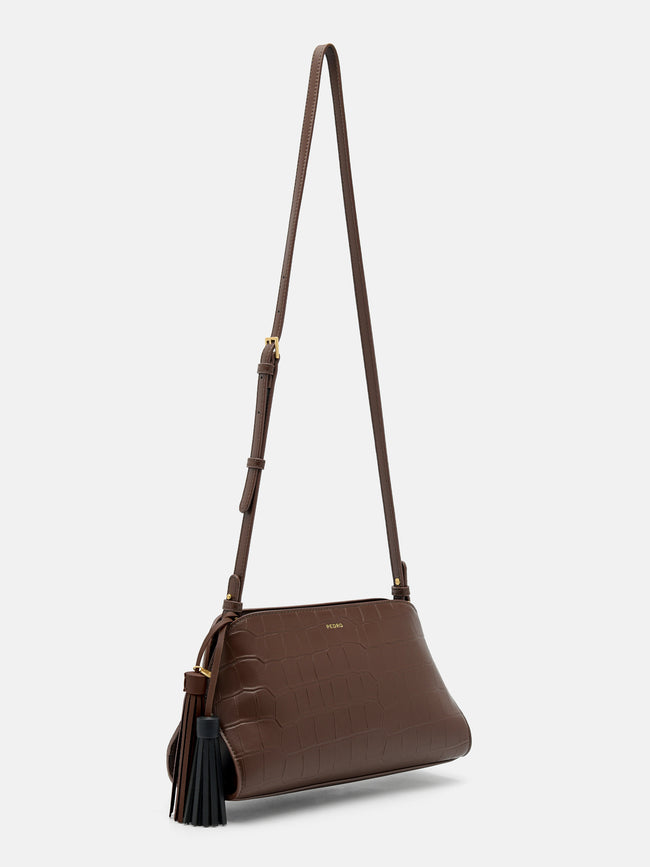 PEDRO Tassel Shoulder Bag- Dark Brown