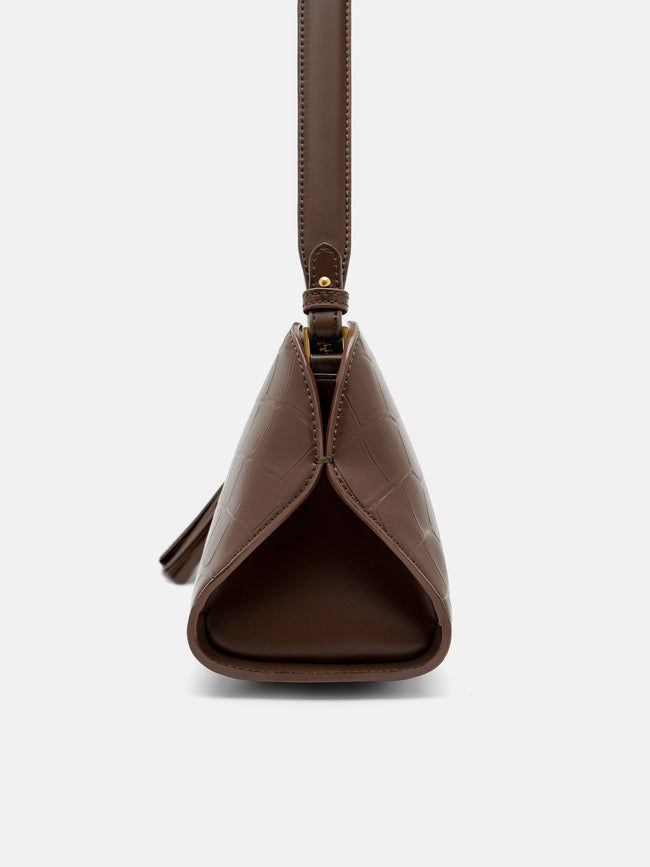 PEDRO Tassel Shoulder Bag- Dark Brown