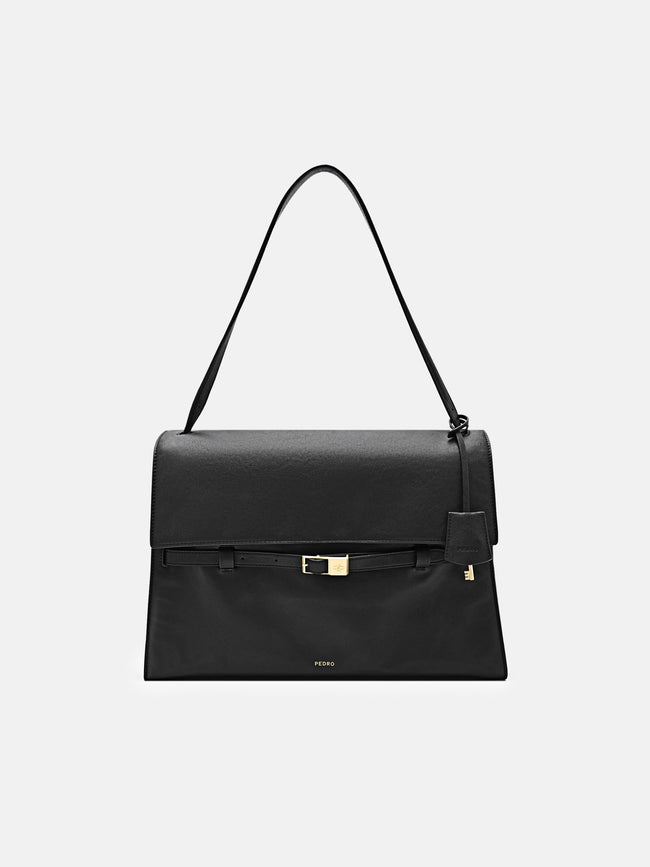 PEDRO Large Shoulder Bag- Black