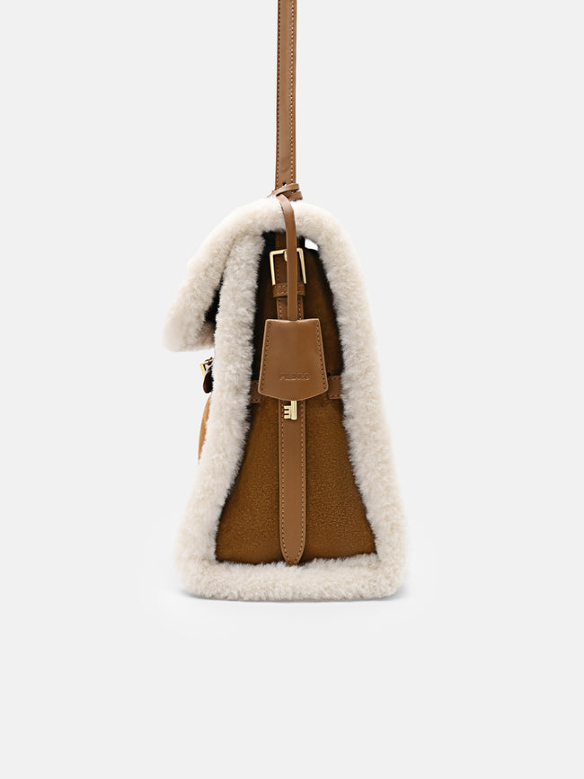 PEDRO Large Shoulder Bag- Cognac
